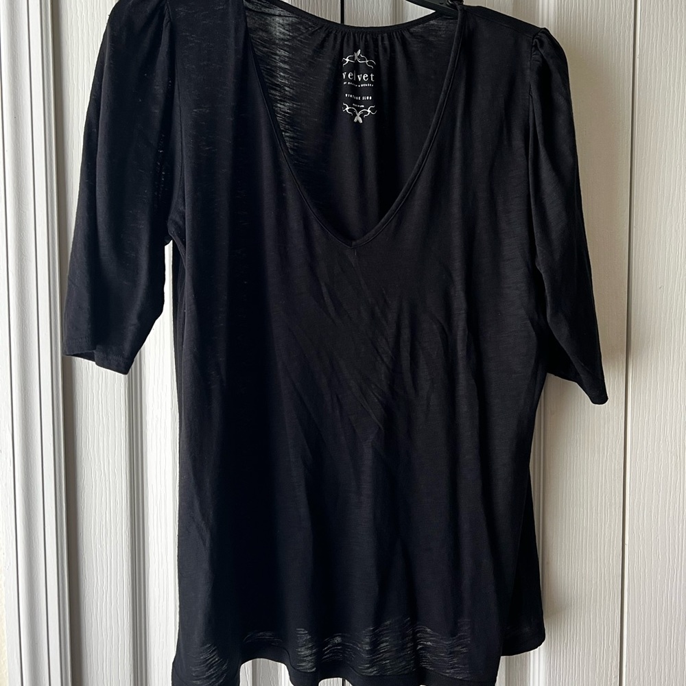 Velvet by Graham and Spencer Ruched Shoulder Tee